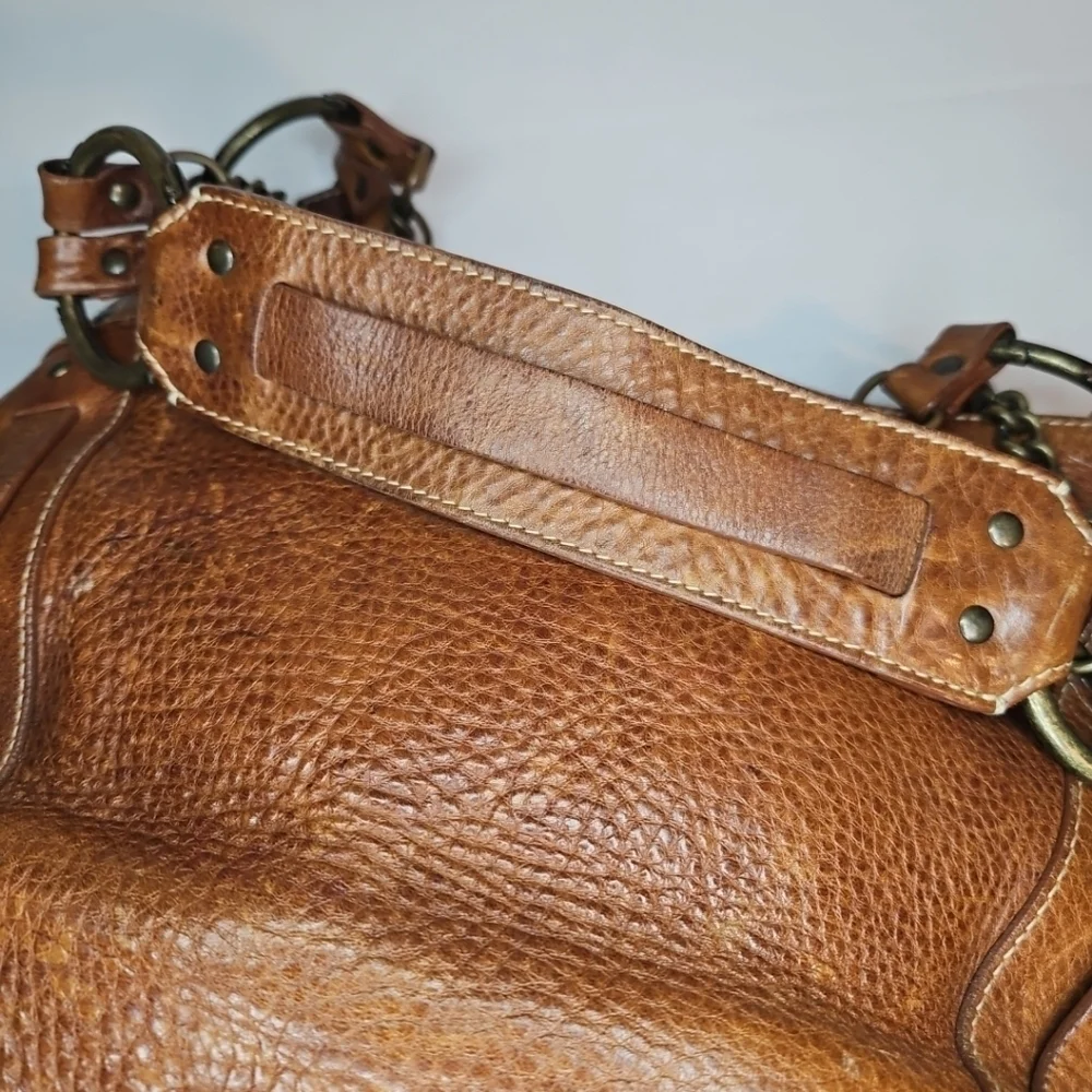 VTG FRYE Harness Hobo Saddle Purse – Brown Leather, Western Style, Italy